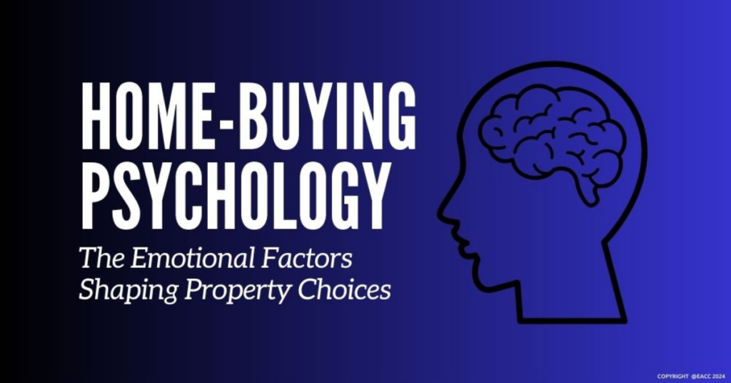 Graphic image of a human head and the brain inside - conception of home-buying psychology