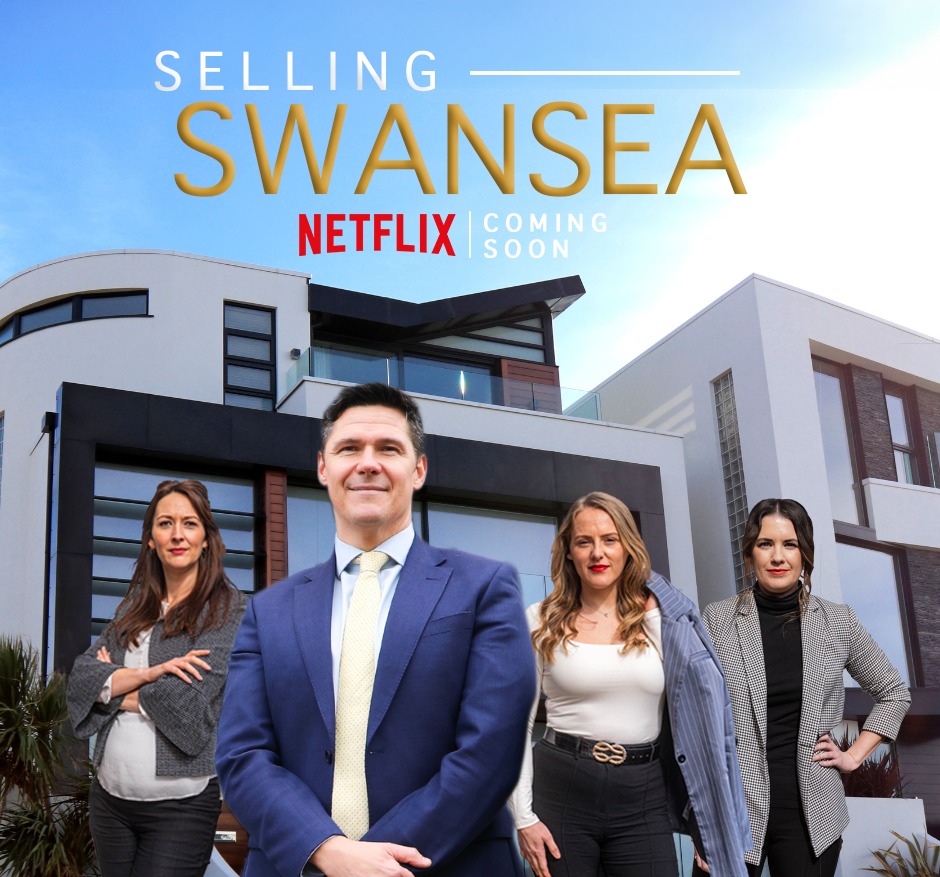 Selling Swansea promotional graphic showing Belvoir's Swansea estate agent team. 