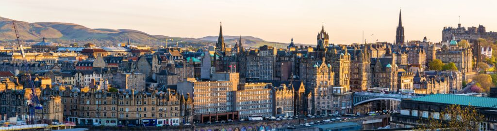 Panorama of the city centre of Edinburgh - Scotland