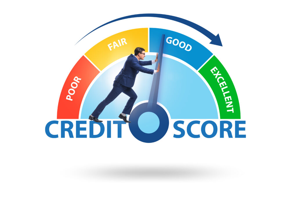 Businessman trying to improve credit score