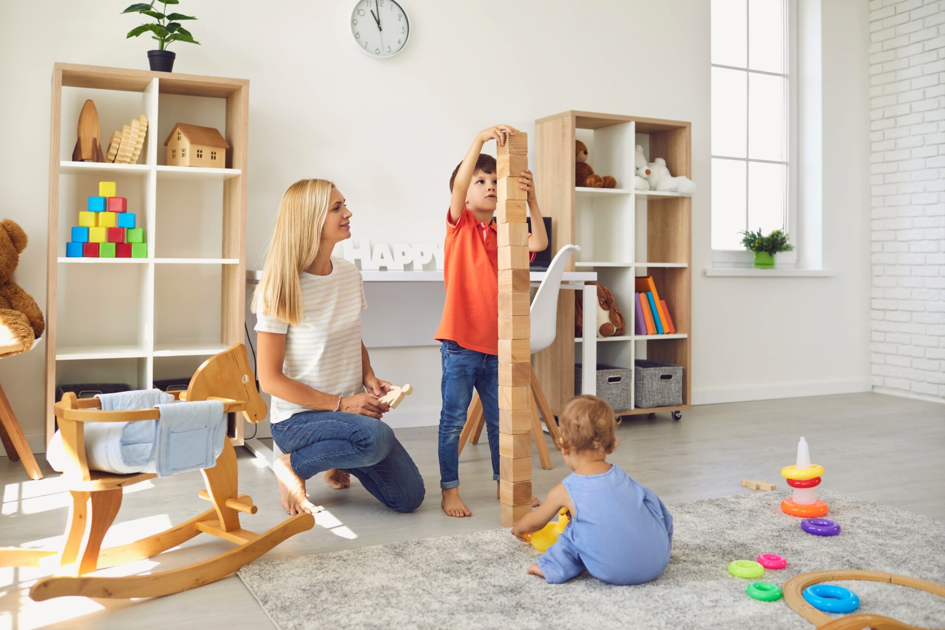 Family with children in a modern home representing buyer demand for homes near top schools in Warrington
