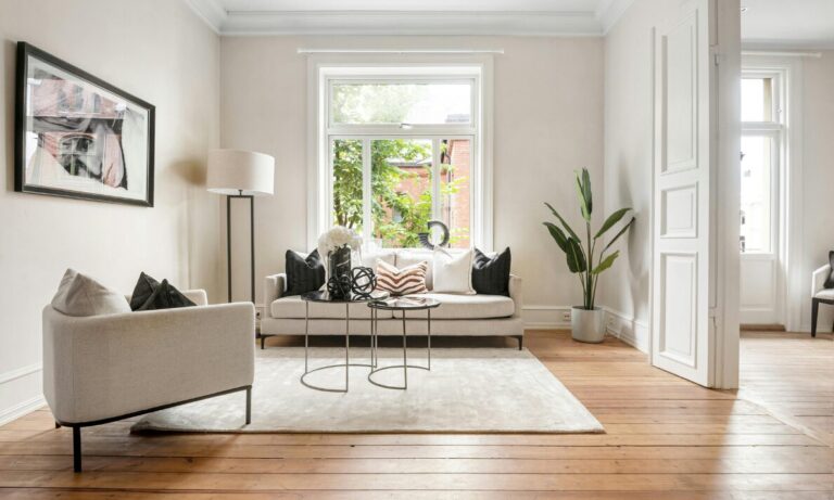 Bright well-presented living room in a period-style home, representing house prices and property demand in Warrington.