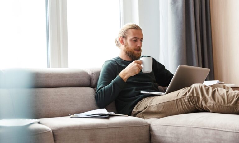 Homeowner researching the Tunbridge Wells South property market online while considering selling a home in the TN2 postcode.