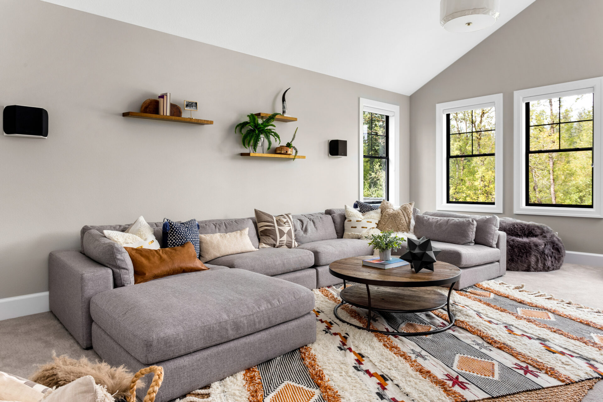 Bright modern living room in a family home in Latchford