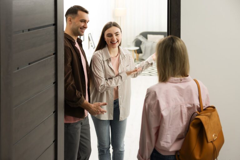 Letting agent discussing rental options with a landlord in Christchurch