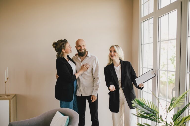 Family viewing a home with an estate agent in Wigan